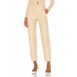 Song of Style Seana Leather Pant in Khaki Neutral in SMALL & LARGE $498 NWT